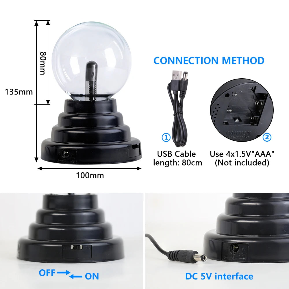 Magic Plasma Ball LED Night Light