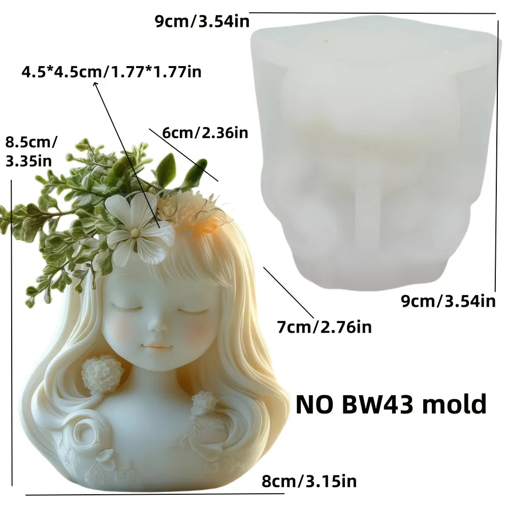 Cute Girl Candle & Succulent Mold