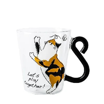 Cute Cat Glass Mug – 250ml