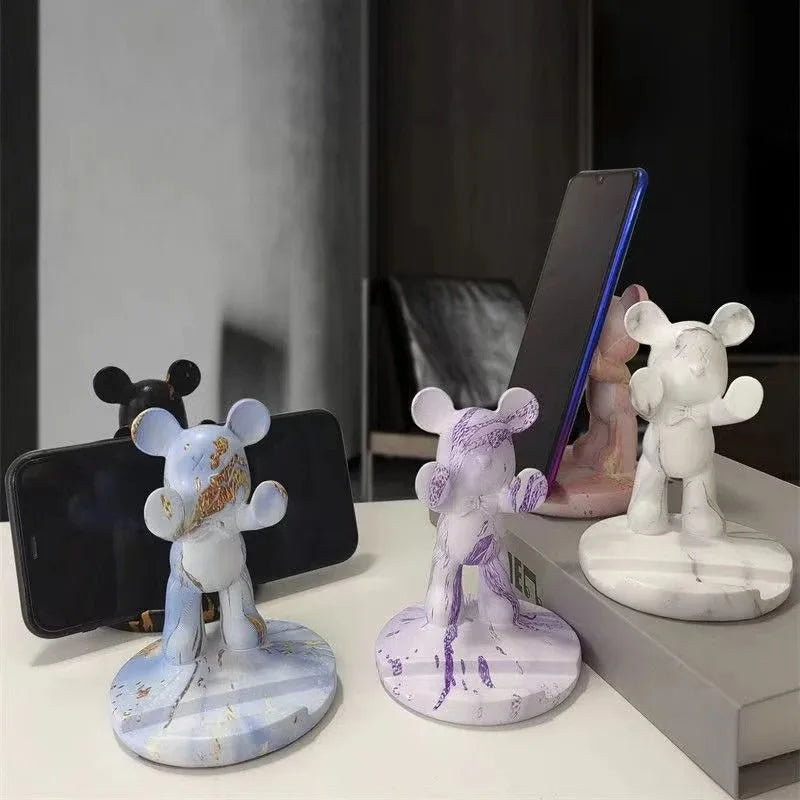 Bulldog Phone Holder Desk Decor Statue