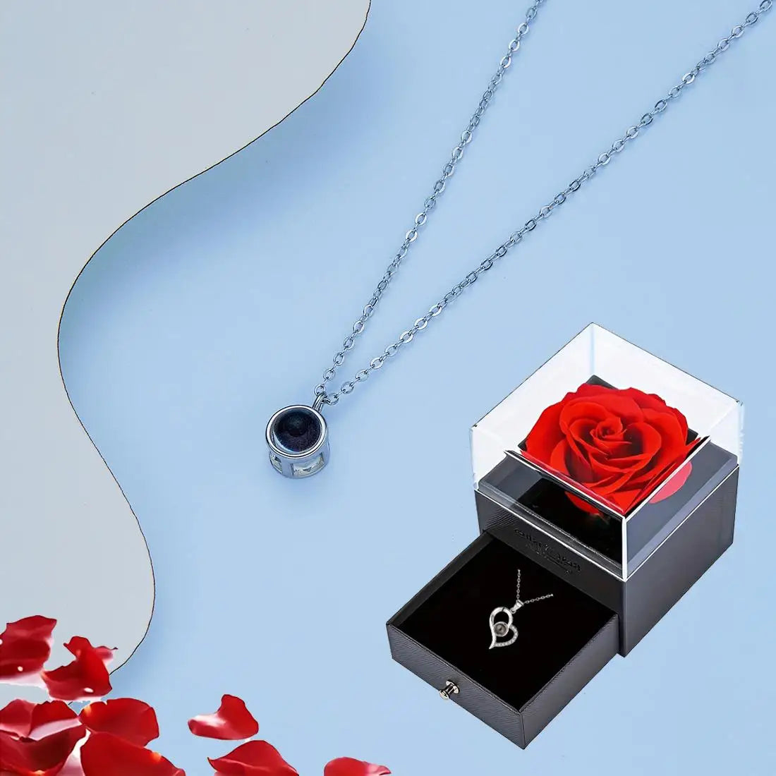"I Love You" Projection Necklace Gift Set