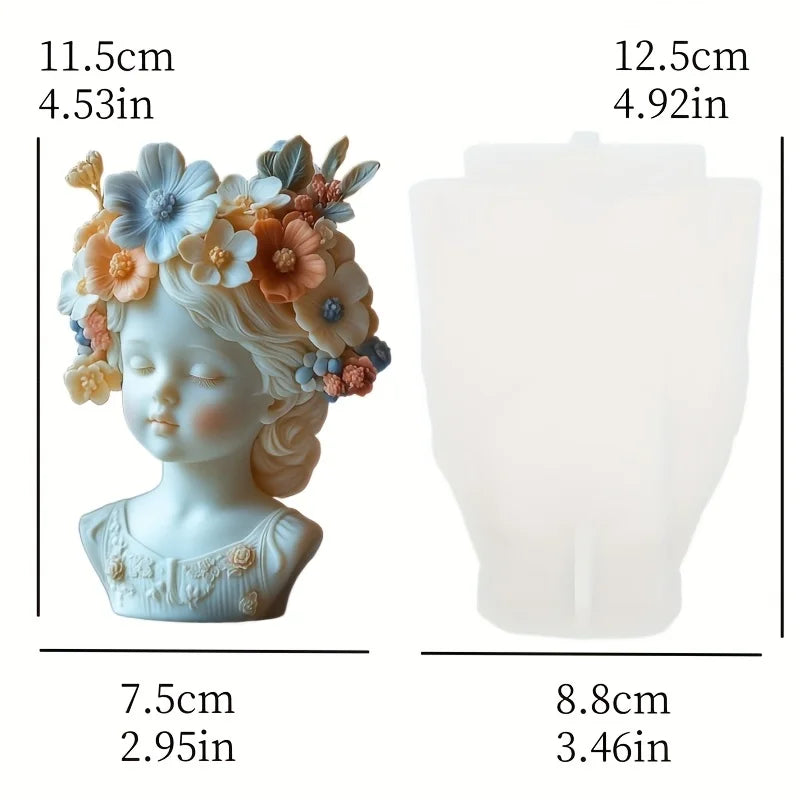 Cute Girl Candle & Succulent Mold