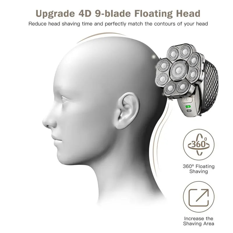 6-in-1 Electric Head Shaver & Grooming Kit