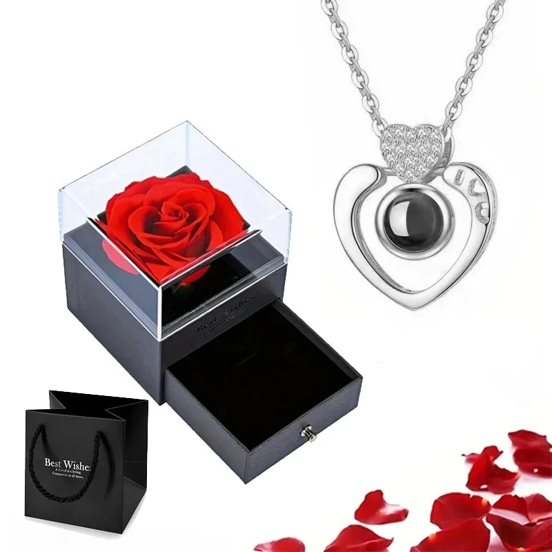 "I Love You" Projection Necklace Gift Set