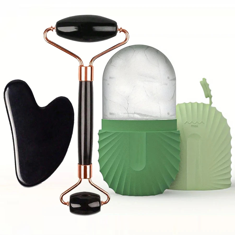 Ice Facial Roller & Gua Sha Skincare Set