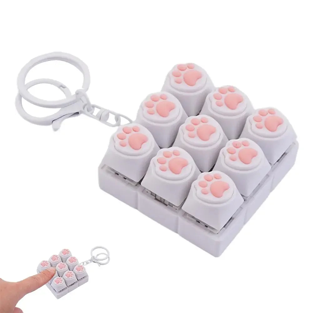 Cat Paw Keyboard Fidget Keychain