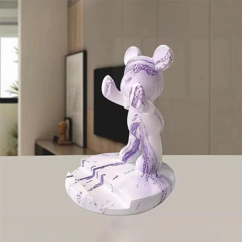 Bulldog Phone Holder Desk Decor Statue
