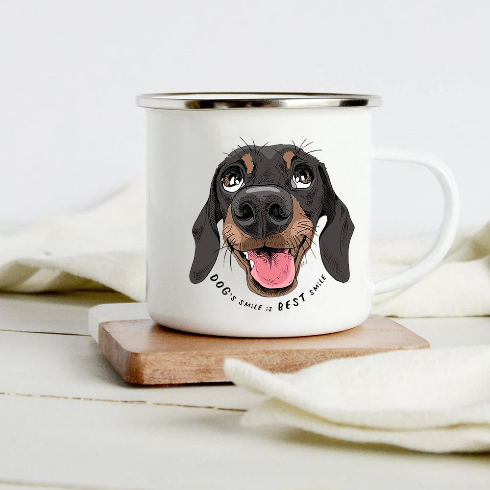 Funny Dachshund Enamel Mug