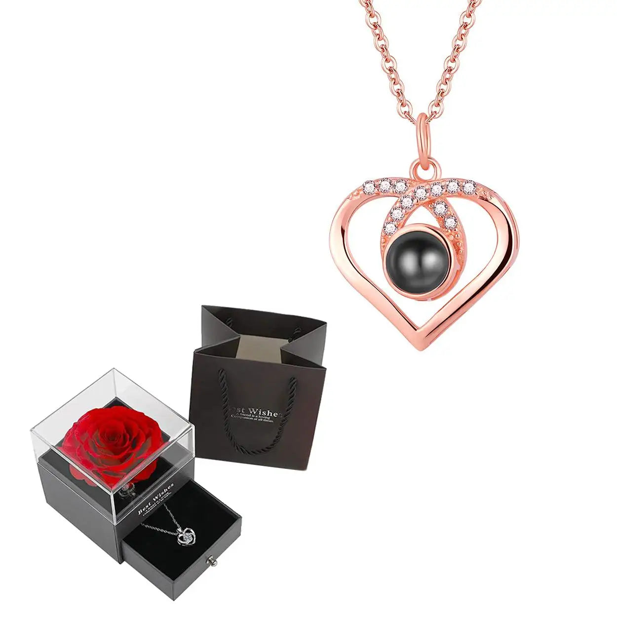 "I Love You" Projection Necklace Gift Set