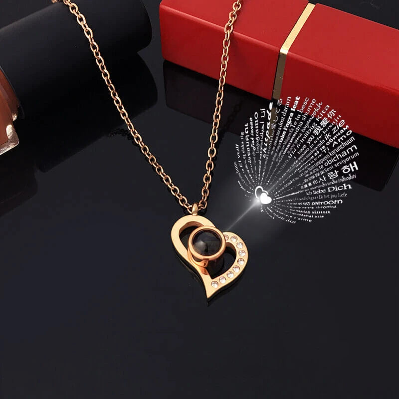 "I Love You" Projection Necklace Gift Set