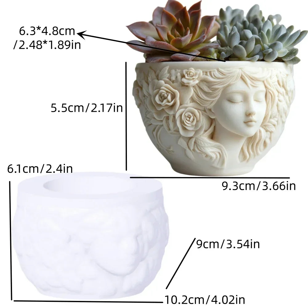 Cute Girl Candle & Succulent Mold