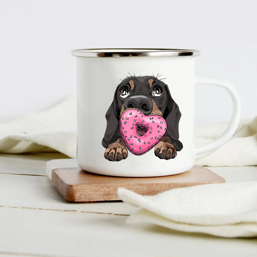 Funny Dachshund Enamel Mug