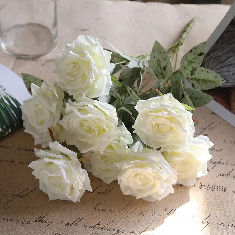 9 Heads Artificial Rose Bouquet