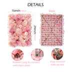 Romantic Silk Rose Flower Wall Panel