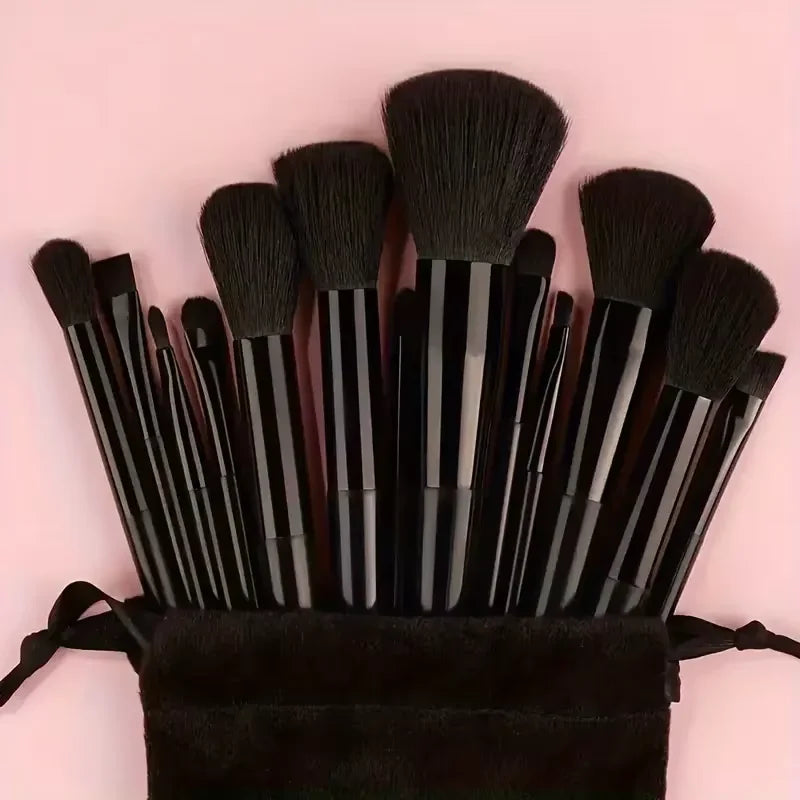 13-Piece Soft Makeup Brush Set with Beauty Bag