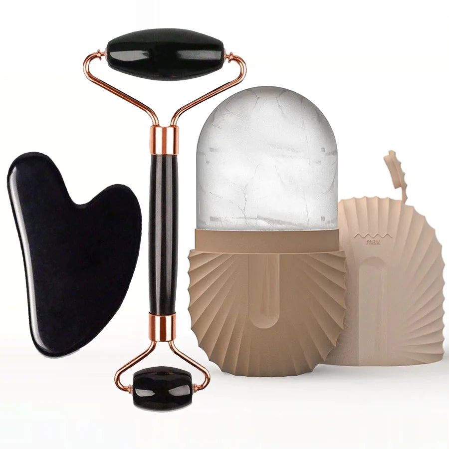 Ice Facial Roller & Gua Sha Skincare Set