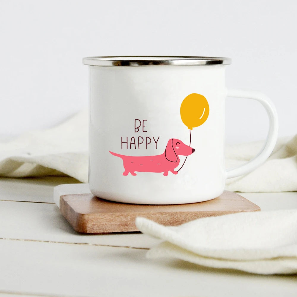 Funny Dachshund Enamel Mug