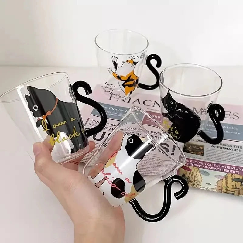 Cute Cat Glass Mug – 250ml