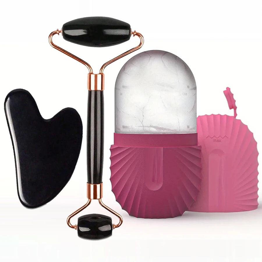Ice Facial Roller & Gua Sha Skincare Set