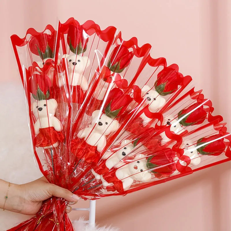 Rose Teddy Bear Bouquet Gift Set