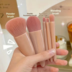 5Pc Makeup Brush Set with Travel Mirror