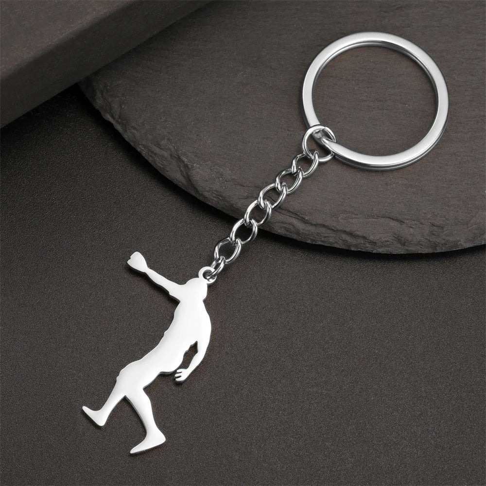 Martial Arts High Kick Stainless Steel Keychain