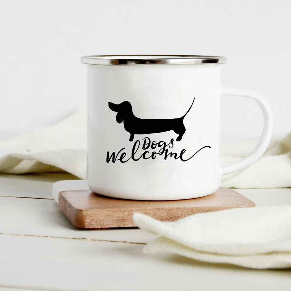 Funny Dachshund Enamel Mug