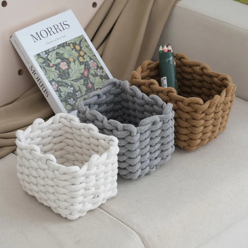 Handwoven Cotton Rope Storage Basket