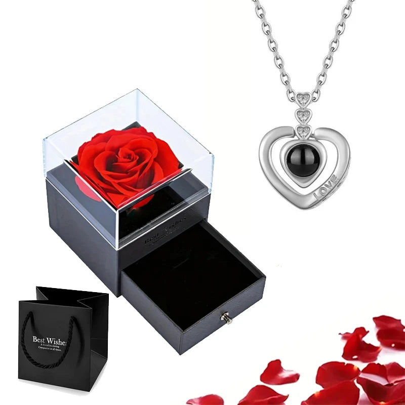 "I Love You" Projection Necklace Gift Set