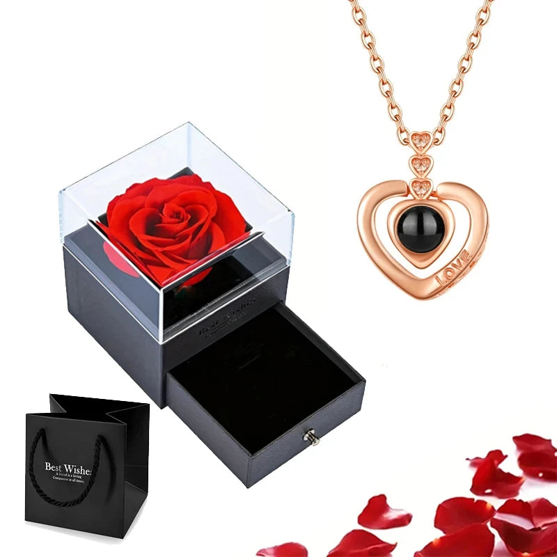 "I Love You" Projection Necklace Gift Set