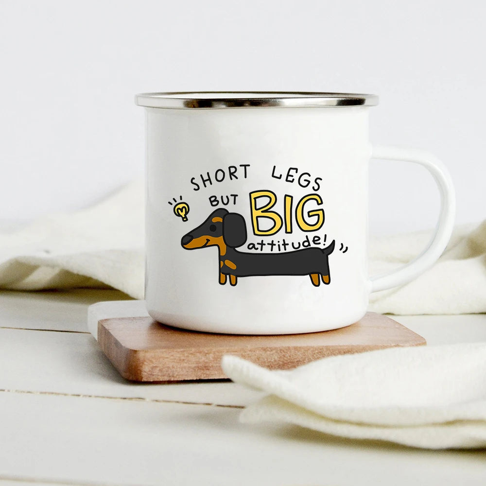 Funny Dachshund Enamel Mug