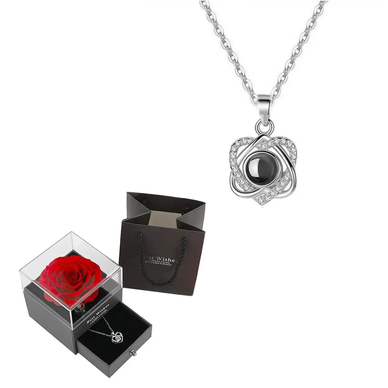 "I Love You" Projection Necklace Gift Set