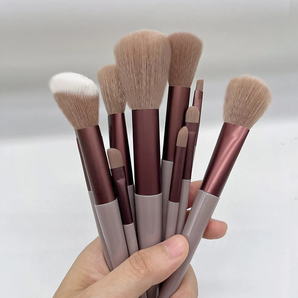 13-Piece Soft Makeup Brush Set with Beauty Bag