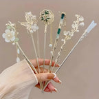 Elegant Floral Tassel Hair Stick Set