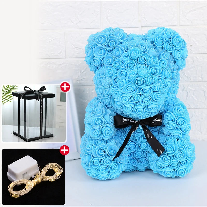 Light Up Rose Bear Gift Box