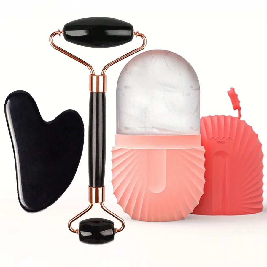 Ice Facial Roller & Gua Sha Skincare Set