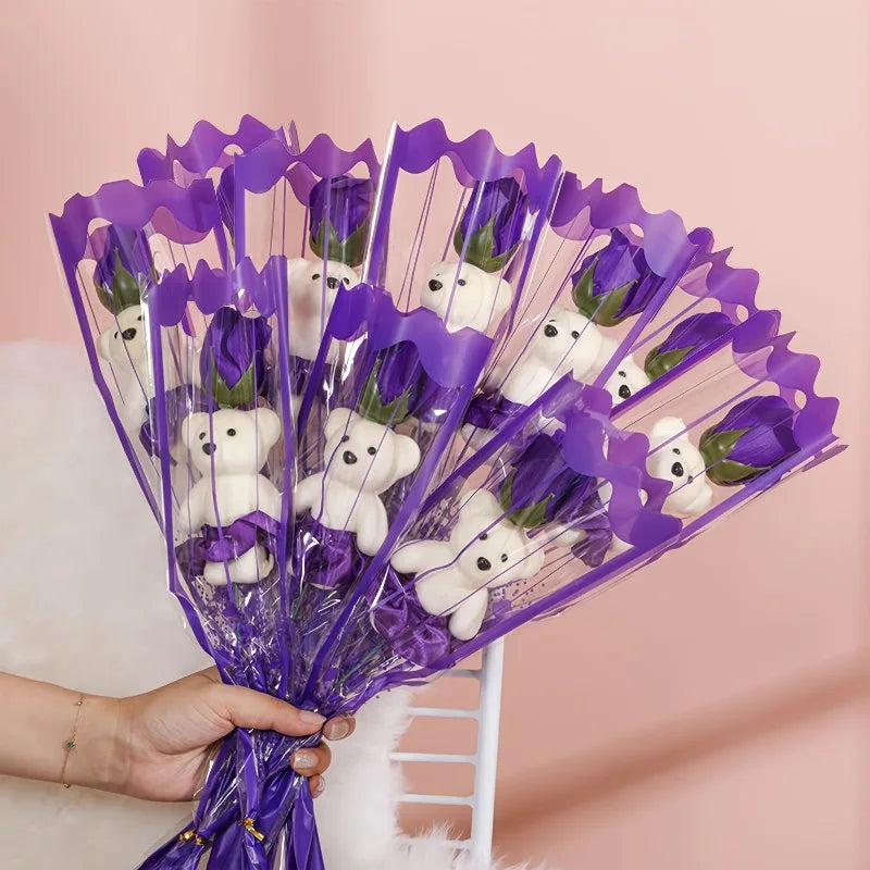 Rose Teddy Bear Bouquet Gift Set