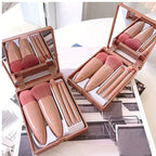 5Pc Makeup Brush Set with Travel Mirror