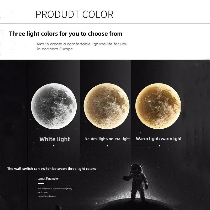 Dimmable LED Moon Wall Light