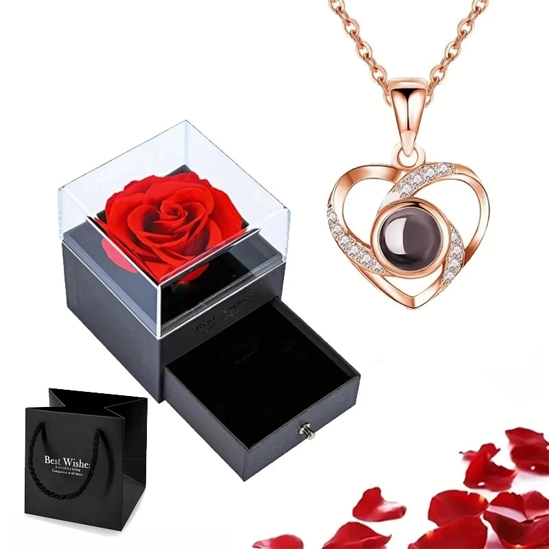 "I Love You" Projection Necklace Gift Set
