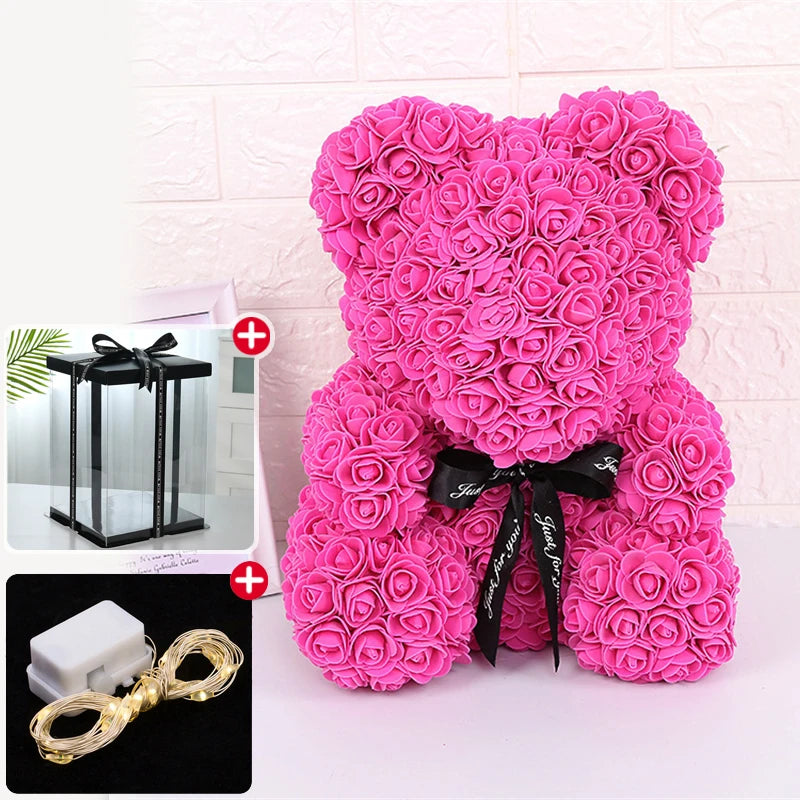 Light Up Rose Bear Gift Box