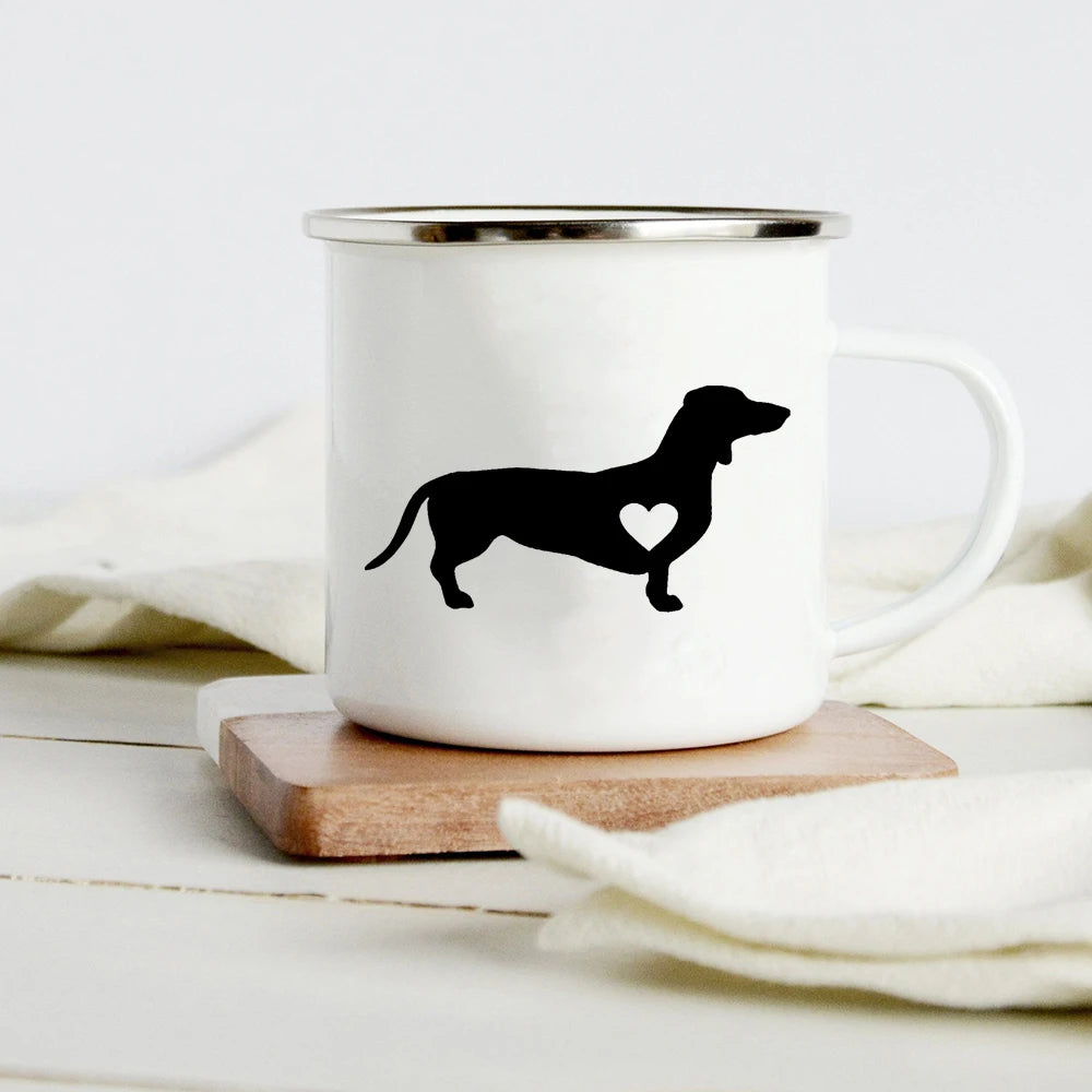 Funny Dachshund Enamel Mug