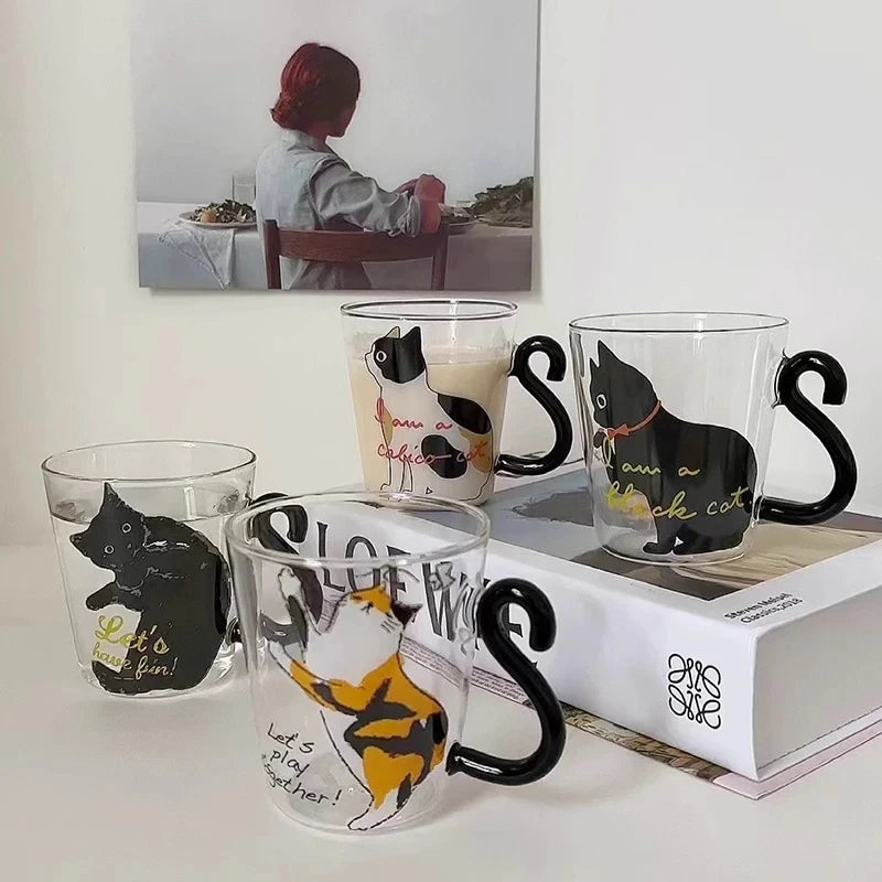 Cute Cat Glass Mug – 250ml