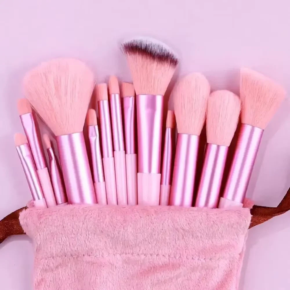 13-Piece Soft Makeup Brush Set with Beauty Bag