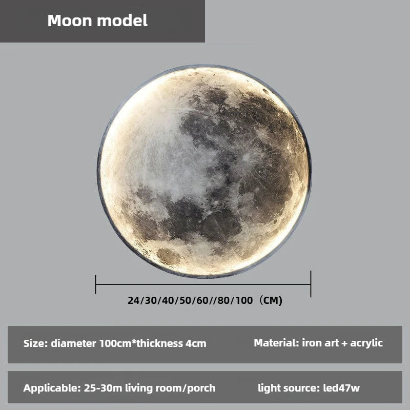 Dimmable LED Moon Wall Light