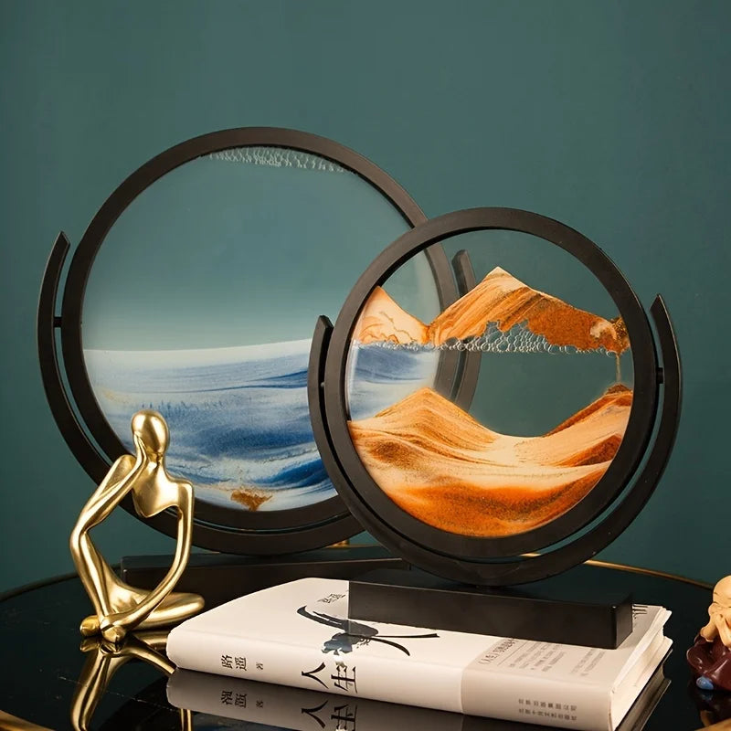 3D Quicksand Art Landscape Glass Decor