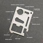 11-in-1 Multi-Function Pocket Survival Tool Card