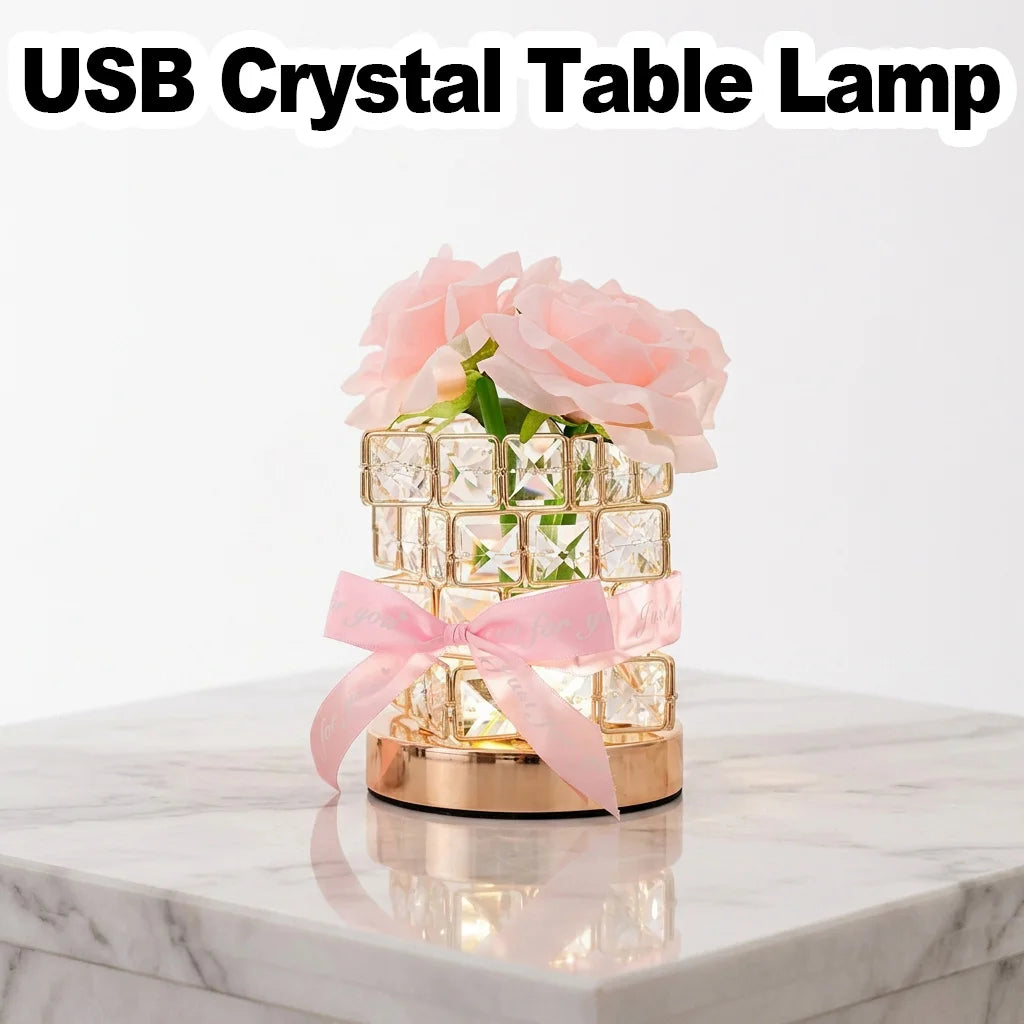 Rose Crystal Glow Lamp