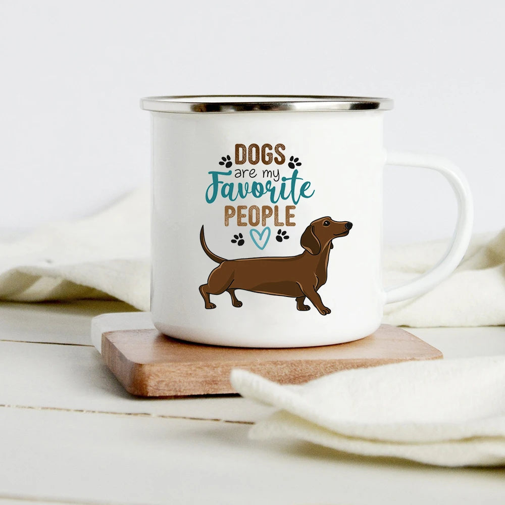 Funny Dachshund Enamel Mug