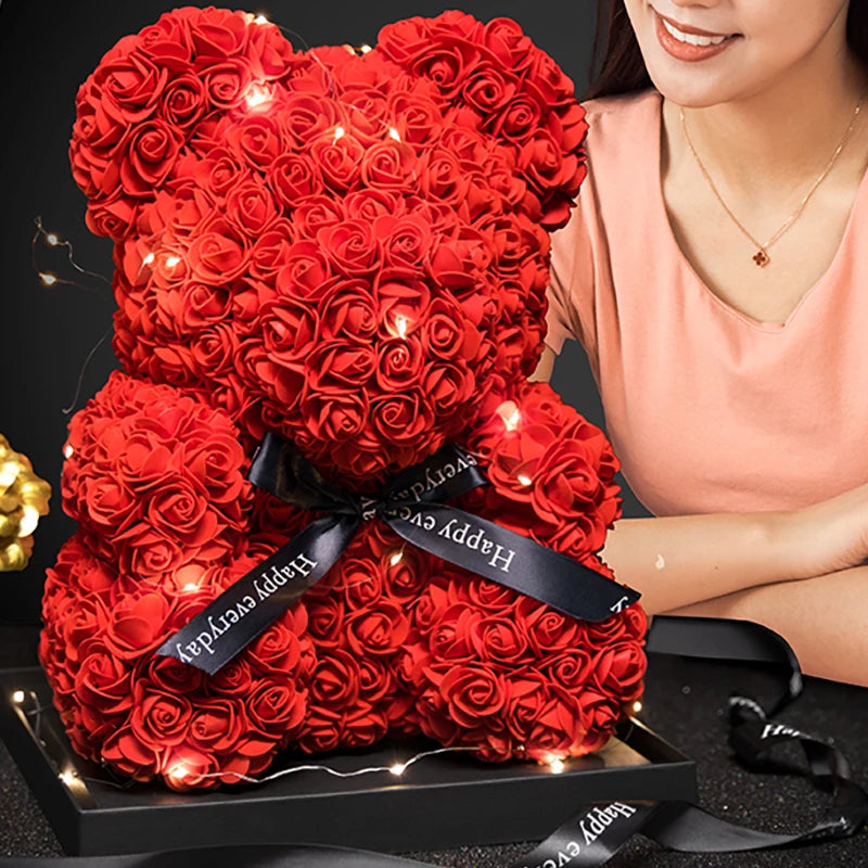 Light Up Rose Bear Gift Box